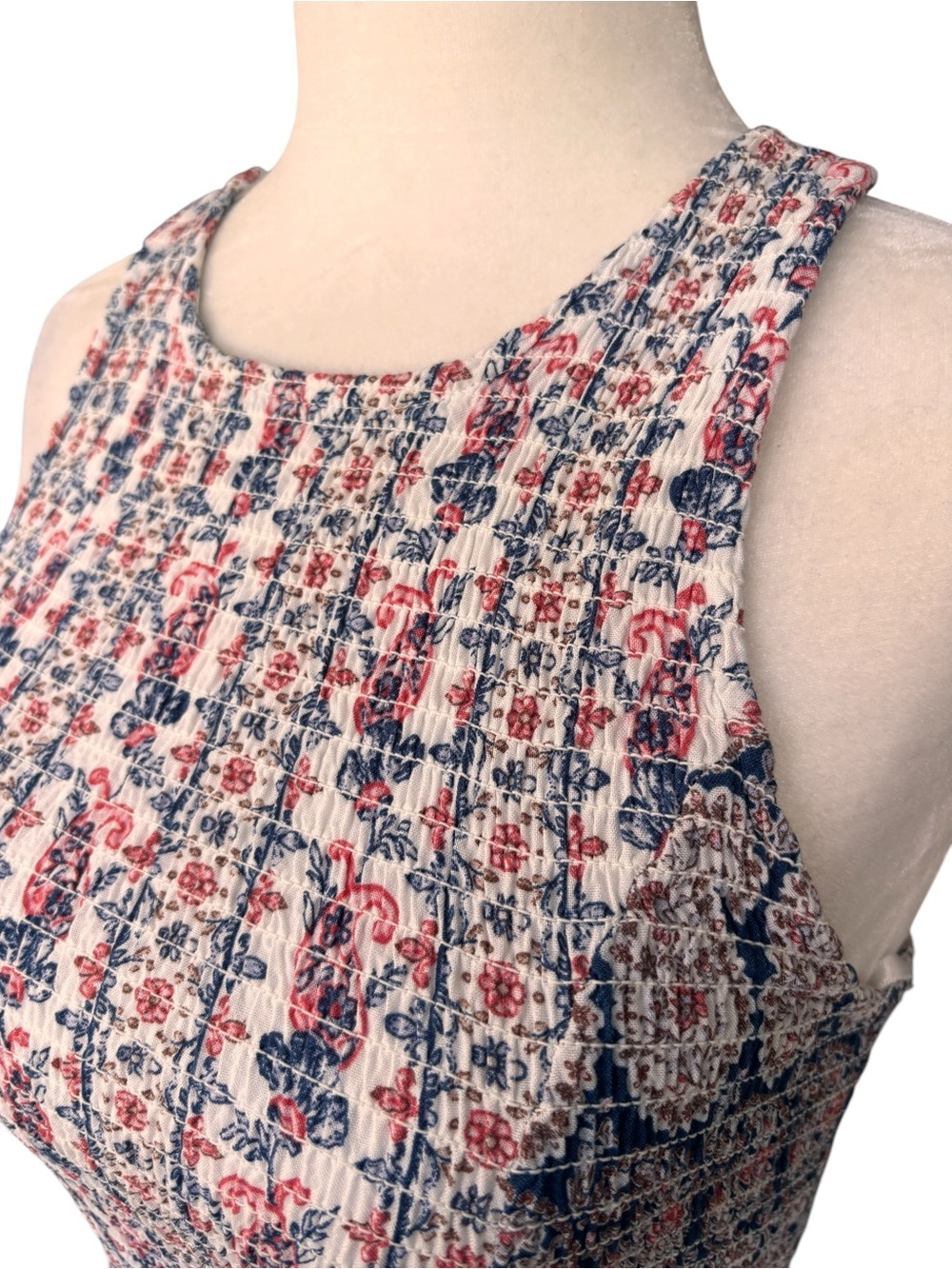 Japna Navy Blue and White Printed Maxi Dress - Picture 6 of 15